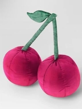 Cherry Throw Pillow Pink Velvet Coquette Aesthetic Room Essentials NWOT